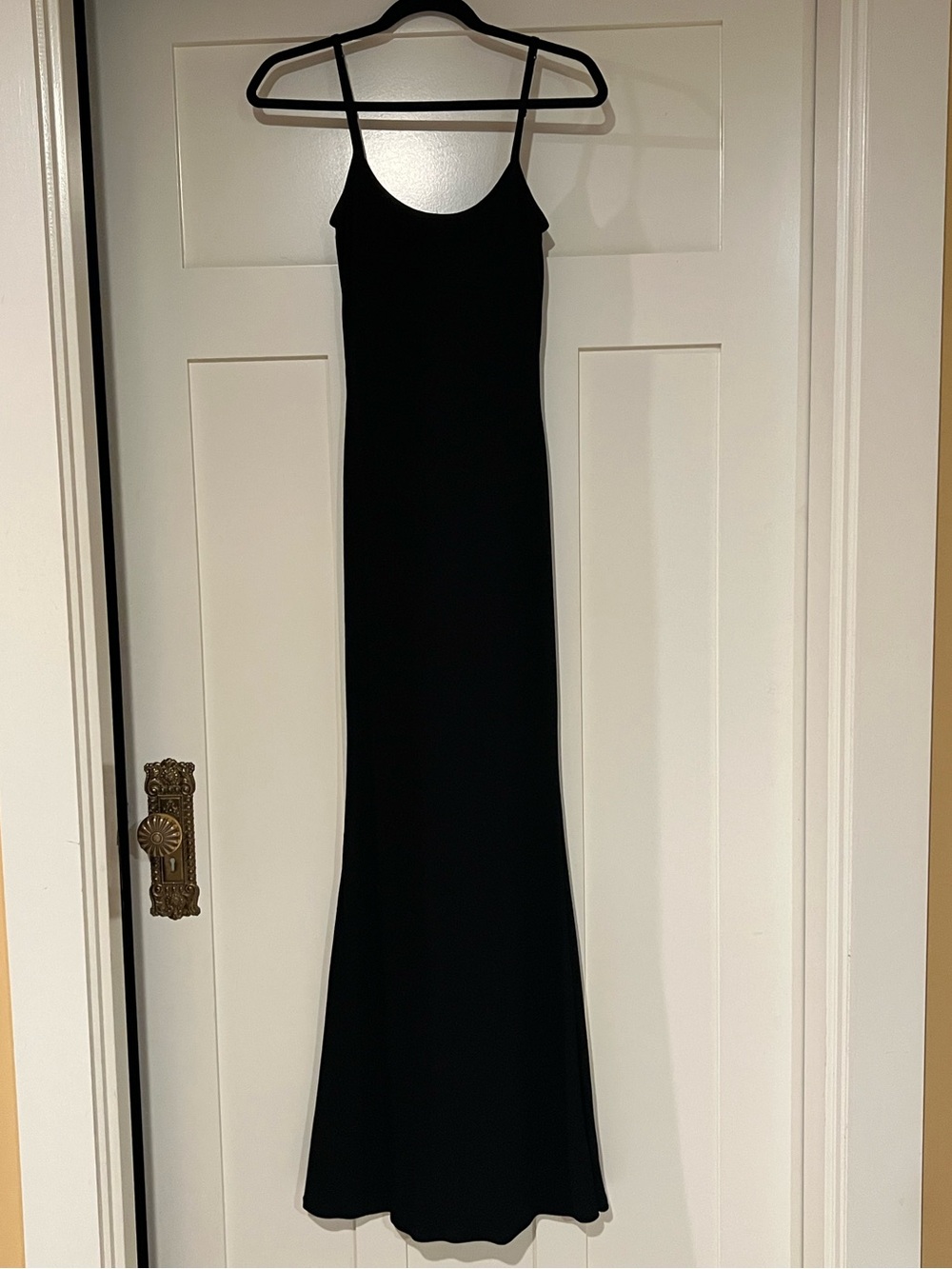 Popilush Ribbed Maxi Dress Black Built in Shape-wear Sexy Slip Dress Size Medium - Picture 4 of 14